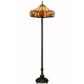 Forest Tiffany Tulip Zinc Alloy &amp; Tiffany Glass 2 Light Floor Lamp