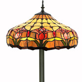 Forest Tiffany Tulip Zinc Alloy &amp; Tiffany Glass 2 Light Floor Lamp