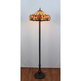 Forest Tiffany Tulip Zinc Alloy &amp; Tiffany Glass 2 Light Floor Lamp
