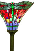 Forest Tiffany Dragonfly Torchiere Tiffany Stained Glass Floor Lamp