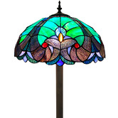 Forest Tiffany Green Victorian Tiffany Stained Glass Floor Lamp