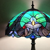 Forest Tiffany Green Victorian Tiffany Stained Glass Floor Lamp