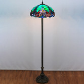 Forest Tiffany Green Victorian Tiffany Stained Glass Floor Lamp