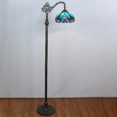 Forest Tiffany Victorian Stained Tiffany Glass Floor Lamp