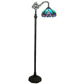 Forest Tiffany Victorian Stained Tiffany Glass Floor Lamp