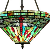 Forest Tiffany Inverted Stained Tiffany Glass Pendant Light