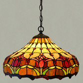 Forest Tiffany Two Light Tulip Ceiling Light