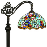 Forest Tiffany Floral Style Tiffany Stained Glass Floor Lamp
