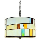 Forest Tiffany Dexter Stained Glass 2 Light Pendant
