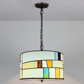 Forest Tiffany Dexter Stained Glass 2 Light Pendant