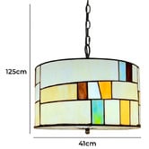 Forest Tiffany Dexter Stained Glass 2 Light Pendant