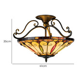 Forest Tiffany Tiffany Felice Style 2-light Imperial Bronze Semi-Flush Mount Ceiling Light