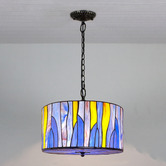 Forest Tiffany Barossa Purple Stained Glass 2 Light Pendant