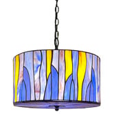 Forest Tiffany Barossa Purple Stained Glass 2 Light Pendant