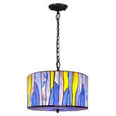 Forest Tiffany Barossa Purple Stained Glass 2 Light Pendant