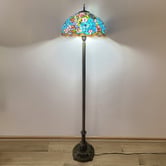 Forest Tiffany Floral Stained Tiffany Glass Floor Lamp