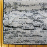 Lotus Rugs Grey &amp; Black Gingham Beantown Power-Loomed Rug