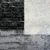 Lotus Rugs Grey &amp; Black Gingham Beantown Power-Loomed Rug