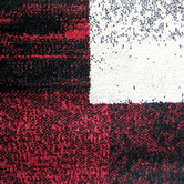 Lotus Rugs Grey &amp; Red Gingham Beantown Power-Loomed Rug