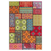 Lotus Rugs Multi-Coloured Patch Nebula Power-Loomed Rug