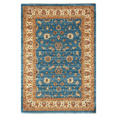 Lotus Rugs Blue &amp; Brown Oriental Potion Power-Loomed Rug