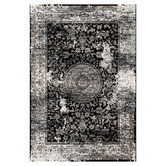 Lotus Rugs Black Retro Empire Power-Loomed Rug