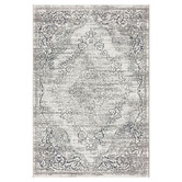 Lotus Rugs Grey Damask Glamour Power-Loomed Rug