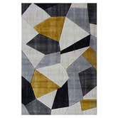 Lotus Rugs Grey &amp; Gold Mosaic Sonny Power-Loomed Rug