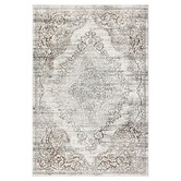 Lotus Rugs Cream Damask Glamour Power-Loomed Rug