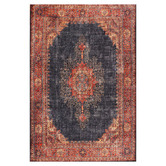 Lotus Rugs Orange &amp; Navy Divine Power-Loomed Rug