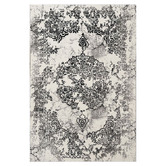 Lotus Rugs Grey Damask Aspire Power-Loomed Rug