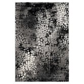 Lotus Rugs Grey &amp; Black Asphalt Beantown Power-Loomed Rug