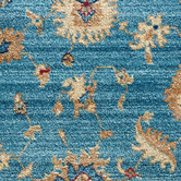 Lotus Rugs Blue &amp; Brown Oriental Potion Power-Loomed Rug