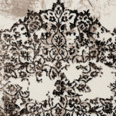 Lotus Rugs Brown Damask Aspire Power-Loomed Rug