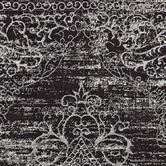 Lotus Rugs Black Damask Glamour Power-Loomed Rug