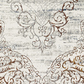 Lotus Rugs Cream Damask Glamour Power-Loomed Rug