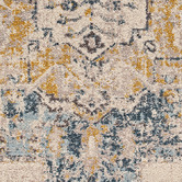 Lotus Rugs Beige &amp; Blue Coulee Power-Loomed Rug