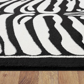 Lotus Rugs Black &amp; White Mind Beantown Power-Loomed Rug