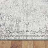 Lotus Rugs Grey Damask Glamour Power-Loomed Rug