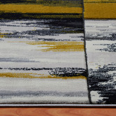 Lotus Rugs Grey &amp; Gold Patch Sonny Power-Loomed Rug