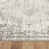 Lotus Rugs Cream Damask Glamour Power-Loomed Rug