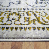 Lotus Rugs Cream &amp; Yellow Barren Power-Loomed Rug
