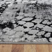 Lotus Rugs Grey &amp; Black Asphalt Beantown Power-Loomed Rug