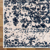 Lotus Rugs Cream &amp; Blue Barren Power-Loomed Rug