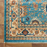 Lotus Rugs Blue &amp; Beige Oriental Potion Power-Loomed Rug