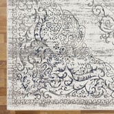 Lotus Rugs Grey Damask Glamour Power-Loomed Rug