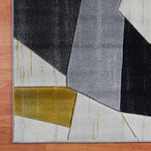 Lotus Rugs Grey &amp; Gold Mosaic Sonny Power-Loomed Rug