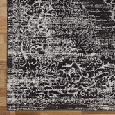 Lotus Rugs Black Damask Glamour Power-Loomed Rug