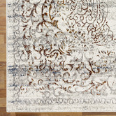 Lotus Rugs Cream Damask Glamour Power-Loomed Rug