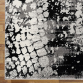 Lotus Rugs Grey &amp; Black Asphalt Beantown Power-Loomed Rug